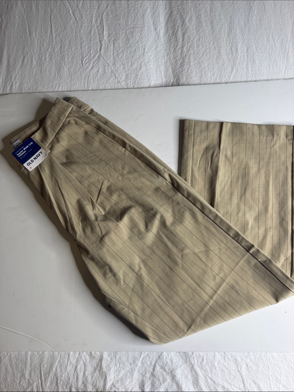 NWT Old Navy Women's Khaki Pinstripe Dress Pants Size 6